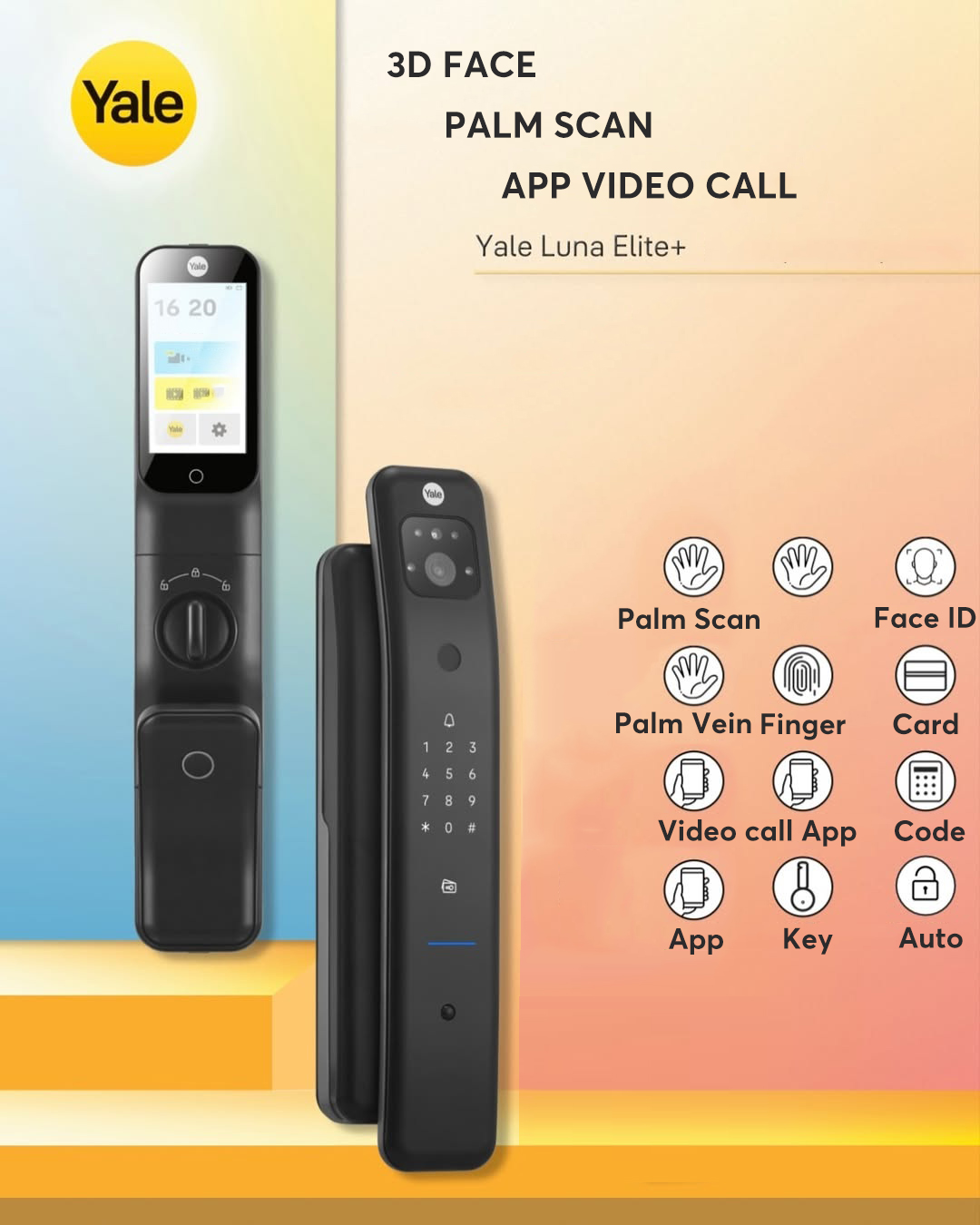 Khóa thông minh Face ID Video call Yale Luna Elite+